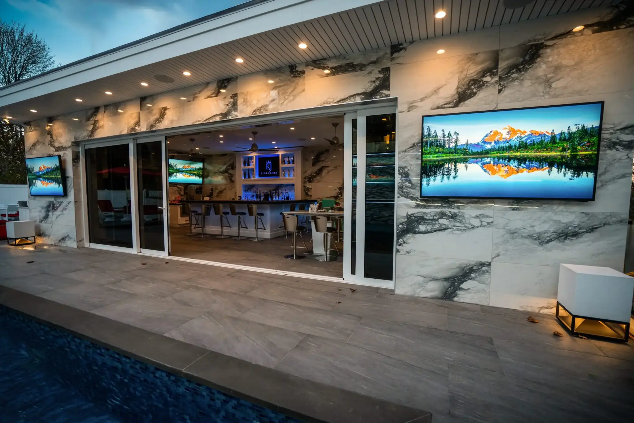 Outdoor Audio Video installation Hamptons backyard entertainment – Perfect Angle AV Solutions