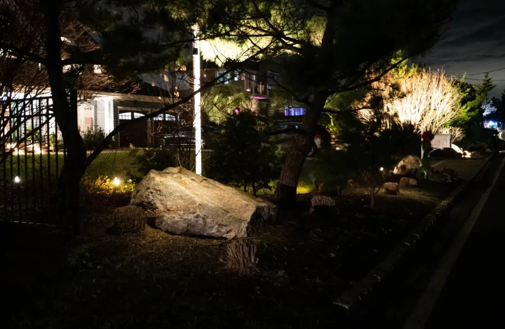 Outdoor lighting installation Long Island backyard – Perfect Angle AV