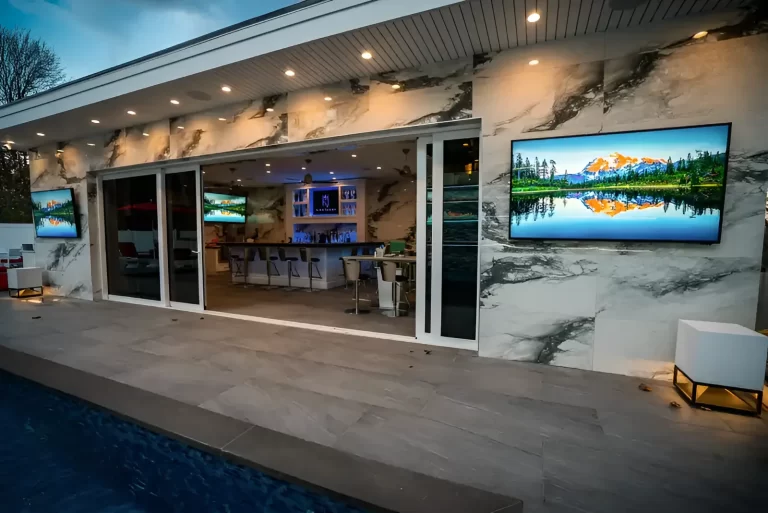 Ultimate Outdoor Entertainment Backyard | 6 Outdoor TVs, Control System, Outdoor Audio, Security Cameras & WiFi